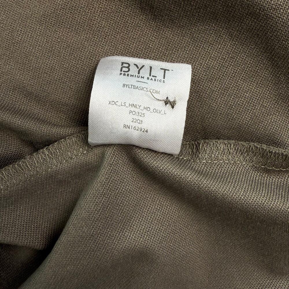 BYLT Drop Cut Henley Hoodie L Gray Adjustable Hiker Workout Gym Lift Gains Men - Picture 7 of 10